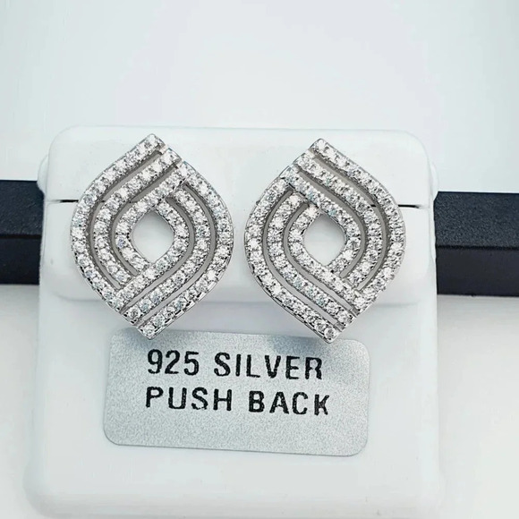 "925 Sterling Silver Cubic Zirconia Earrings, UU1P6A6071 - Picture 6 of 8